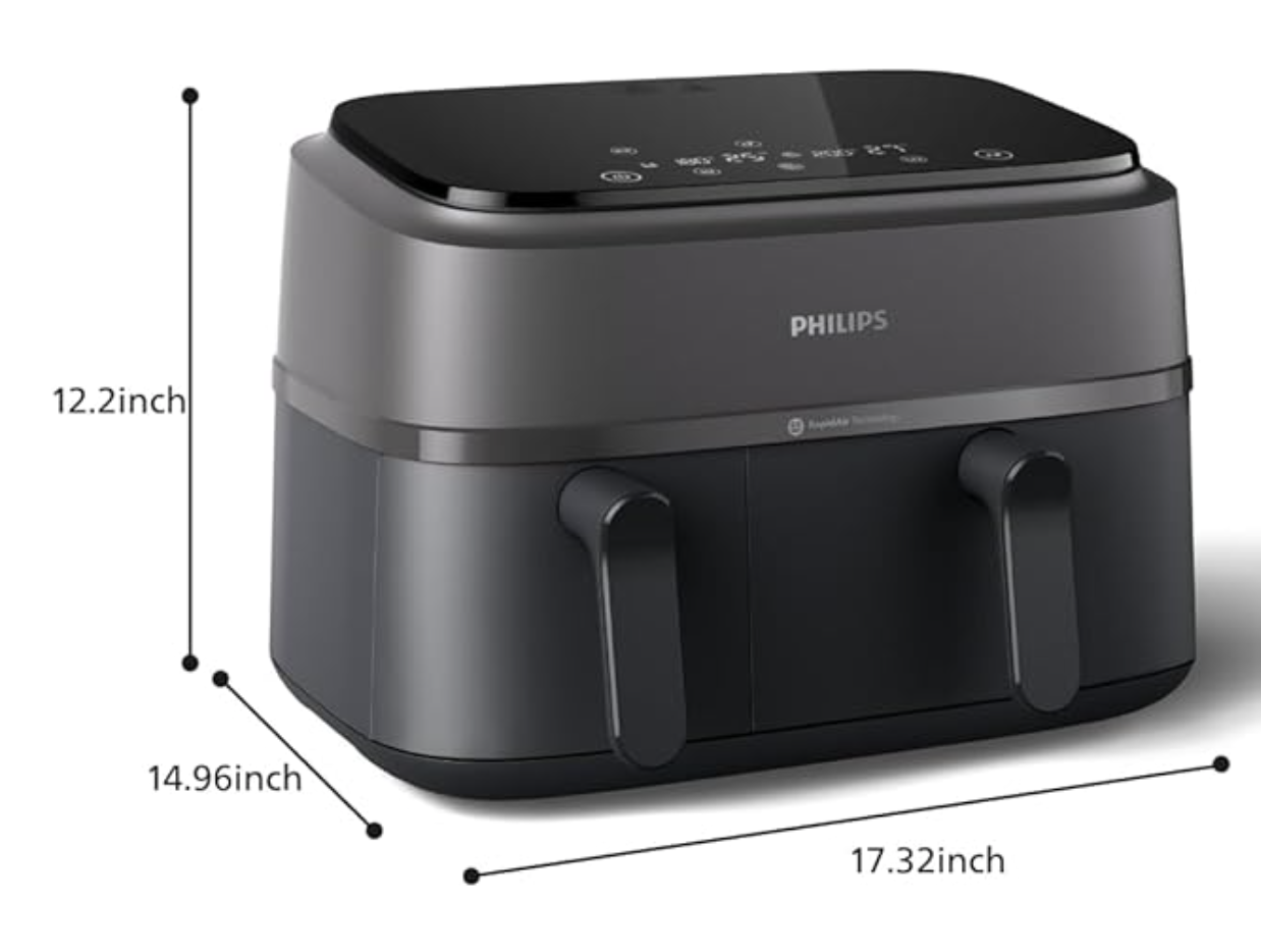 Philips 5000 Series Dual-Basket Airfryer with Steam, view 2